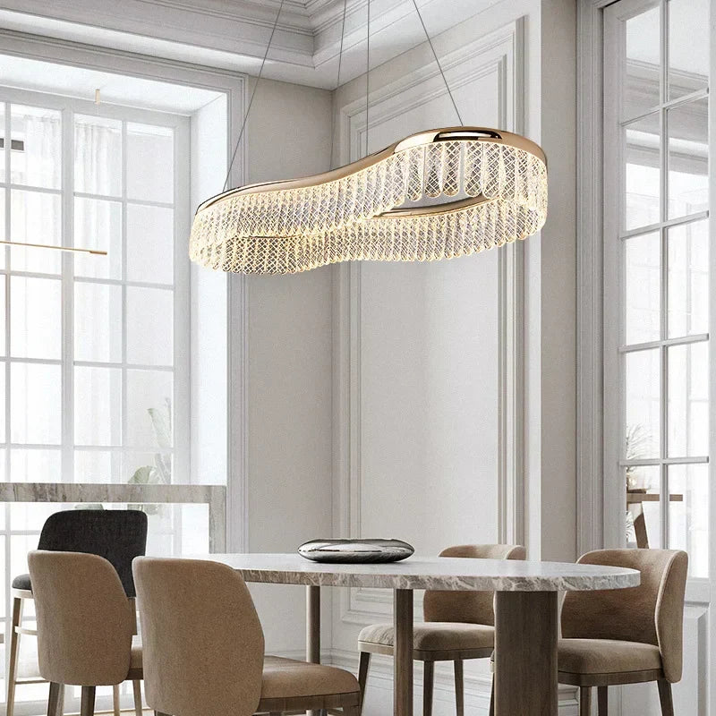Golden Crystal Round Chandelier