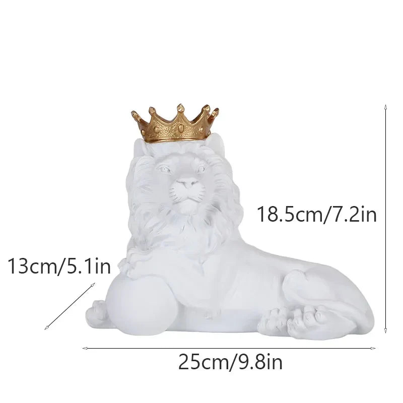 Golden Crown Lion Statue