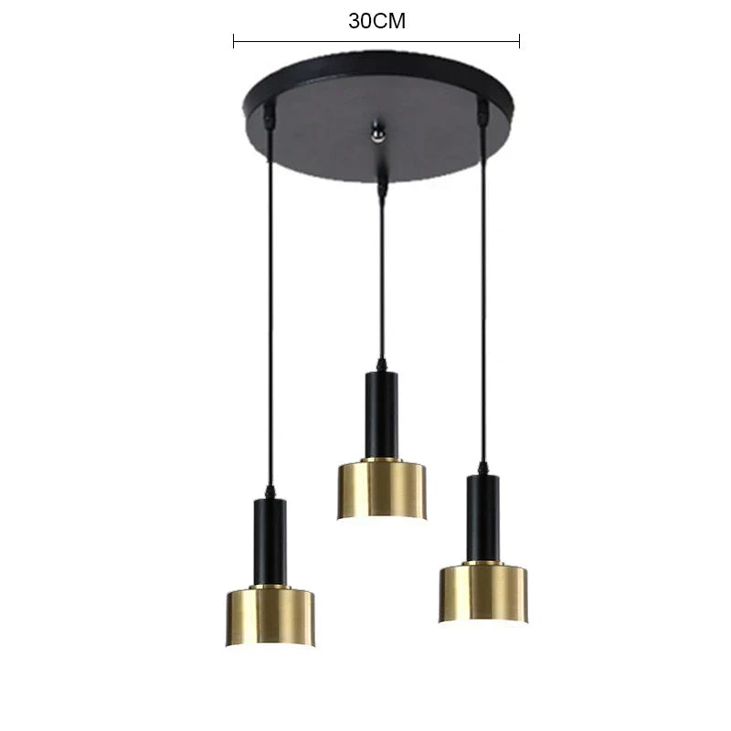 Gold Nordic Pendant Light Round 3-Head Design