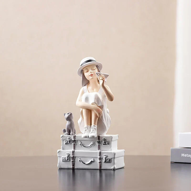 Resin Girl Figurine Sculpture
