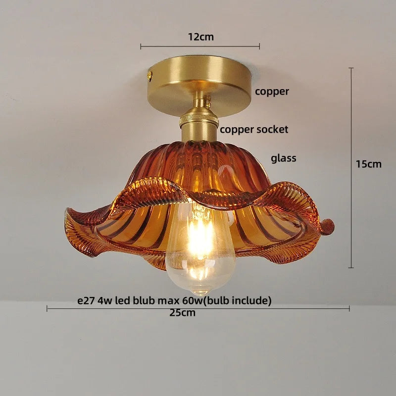 Green Glass LED Ceiling Light