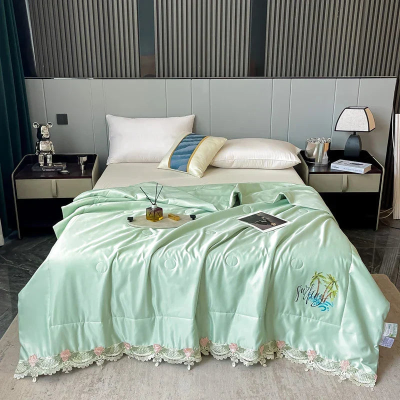 Embroidered Lace Summer Quilt