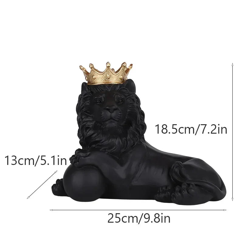 Golden Crown Lion Statue