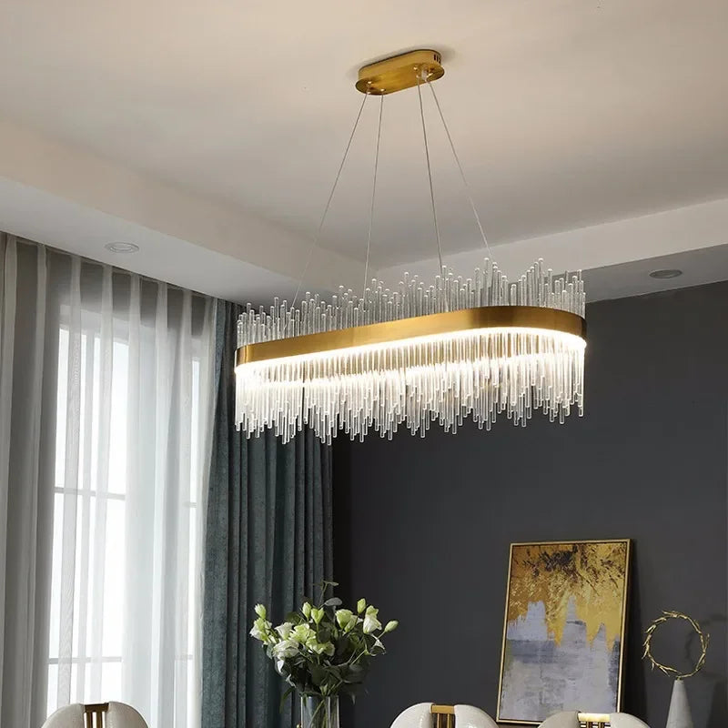Gold Dimmable Crystal Pendant