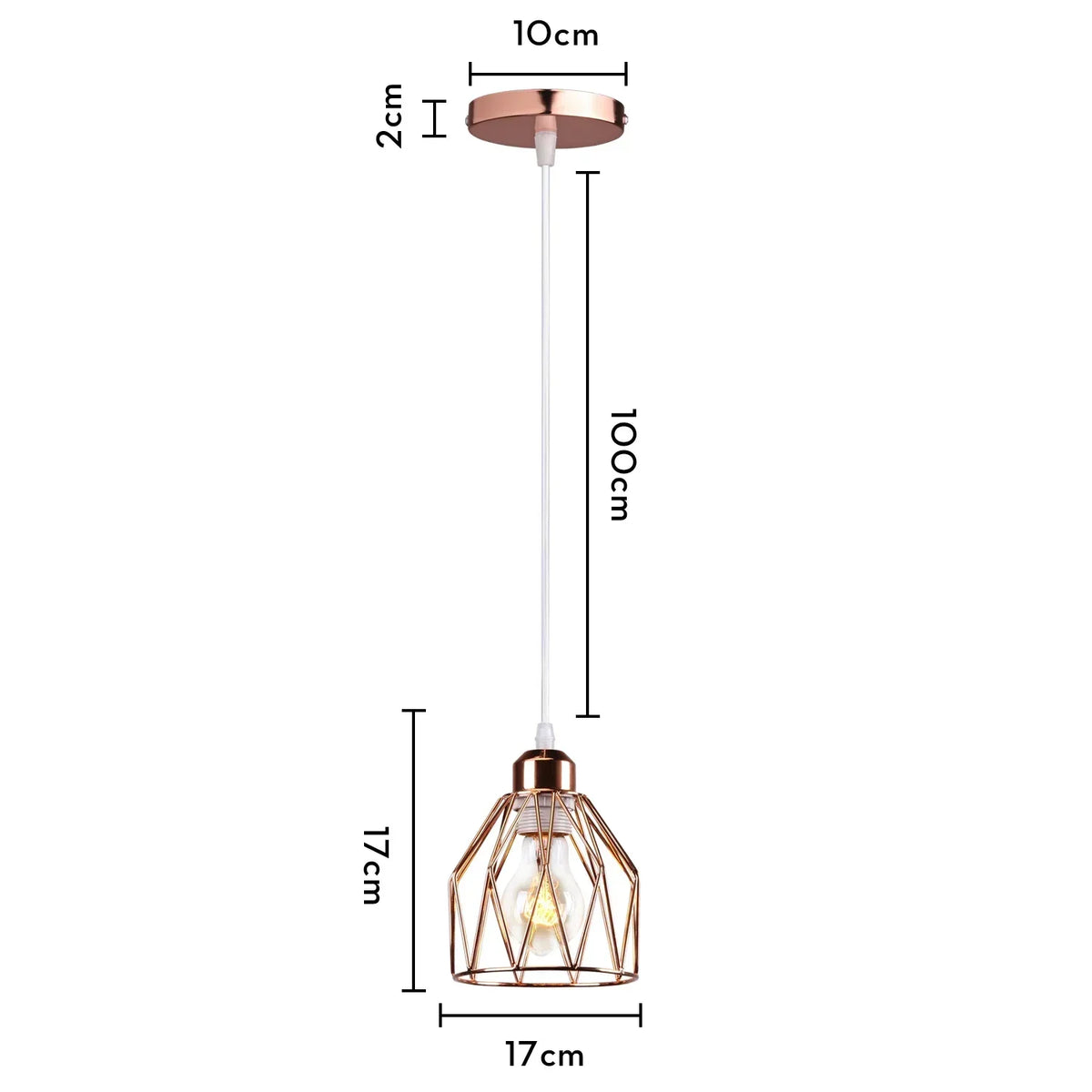 Gold Industrial Pendant Light Adjustable Height