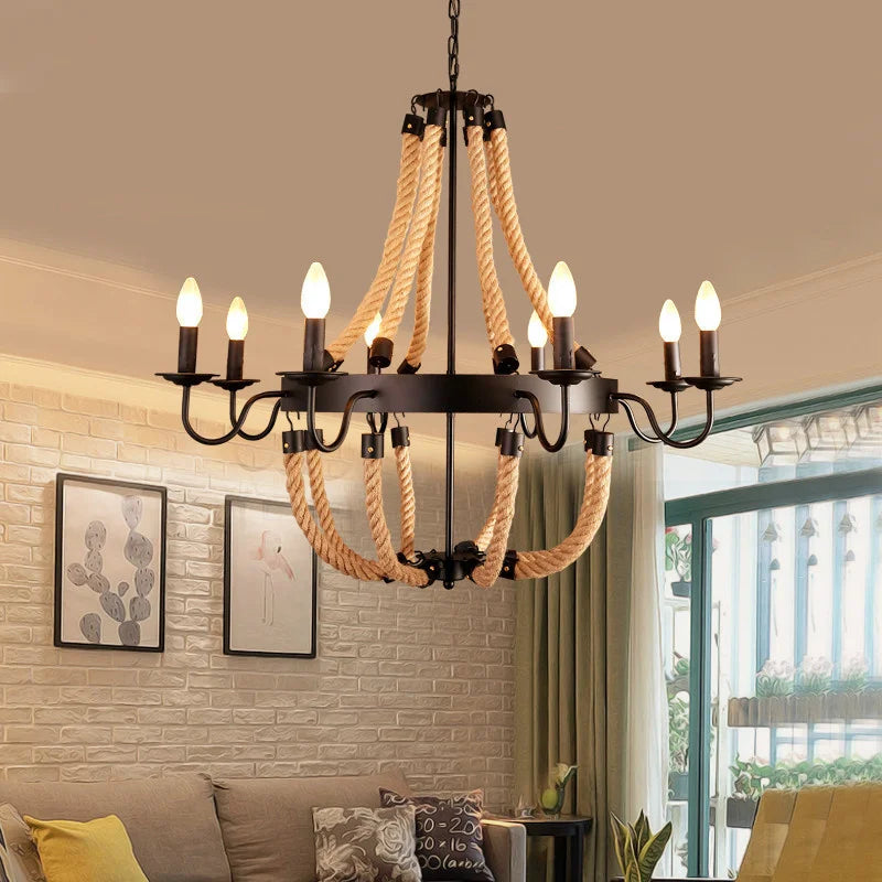 Hemp Vintage Loft Chandelier