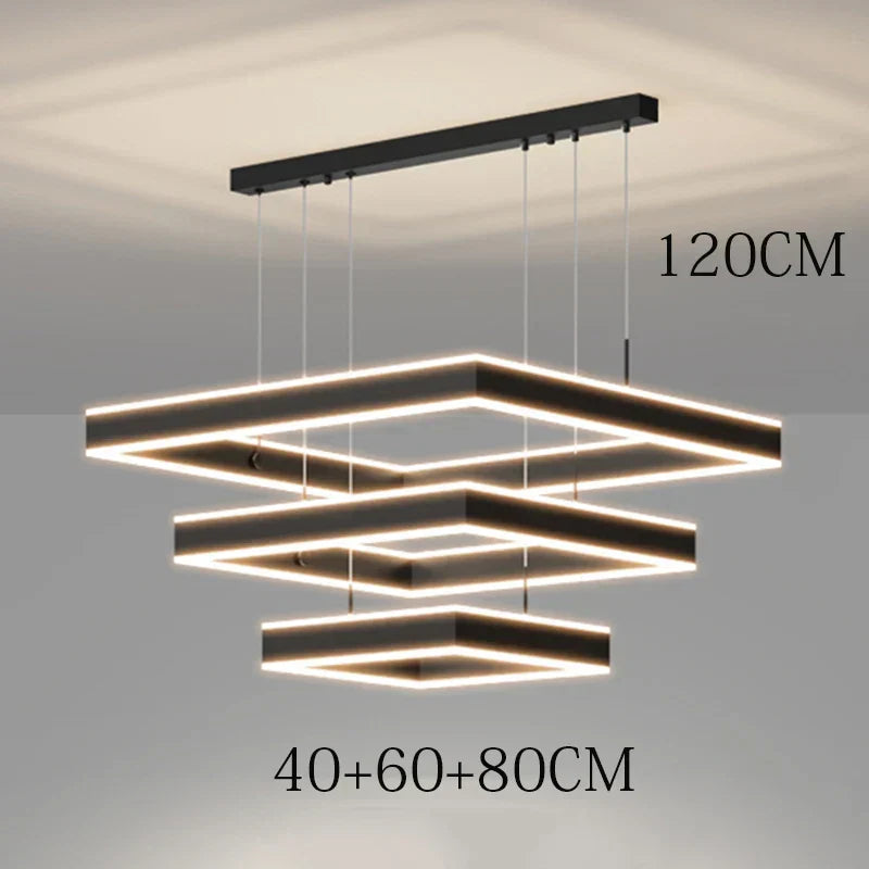 Chrome LED Pendant Light 6-Head Coffee Finish