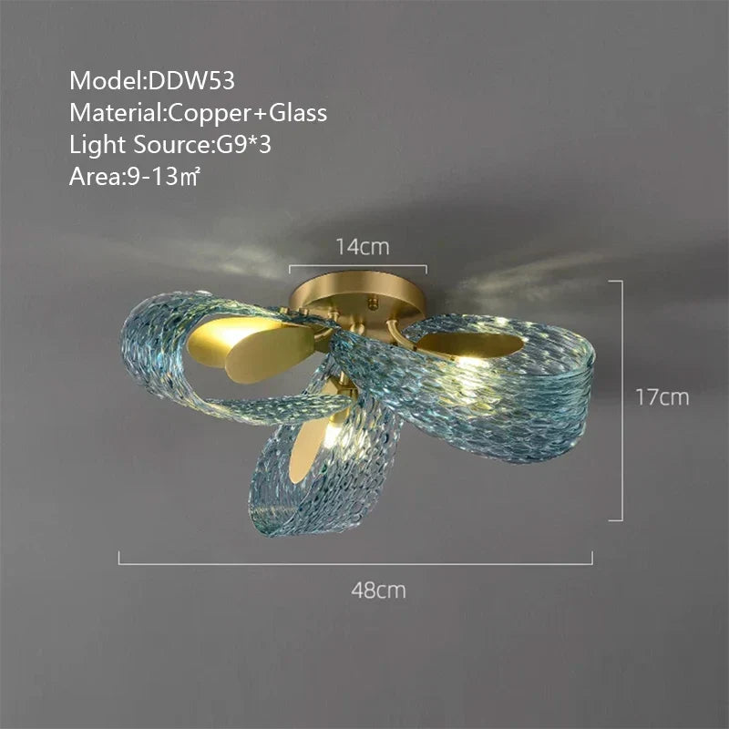 Copper Peacock Ceiling Chandelier