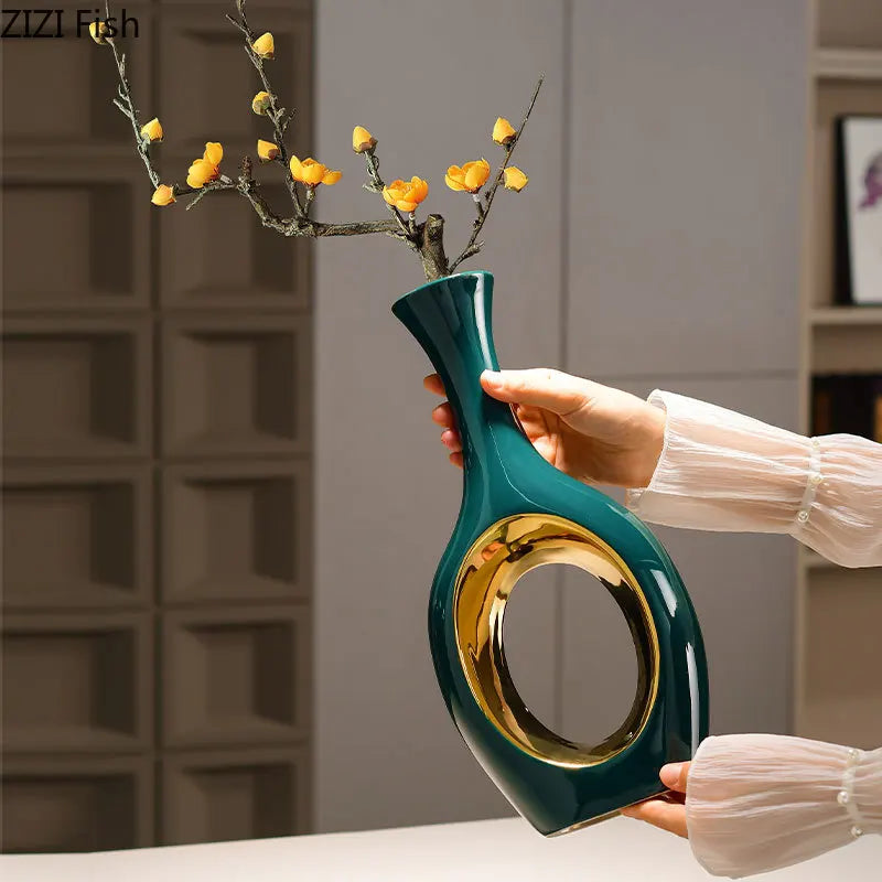 Gold Ceramic Table Vase