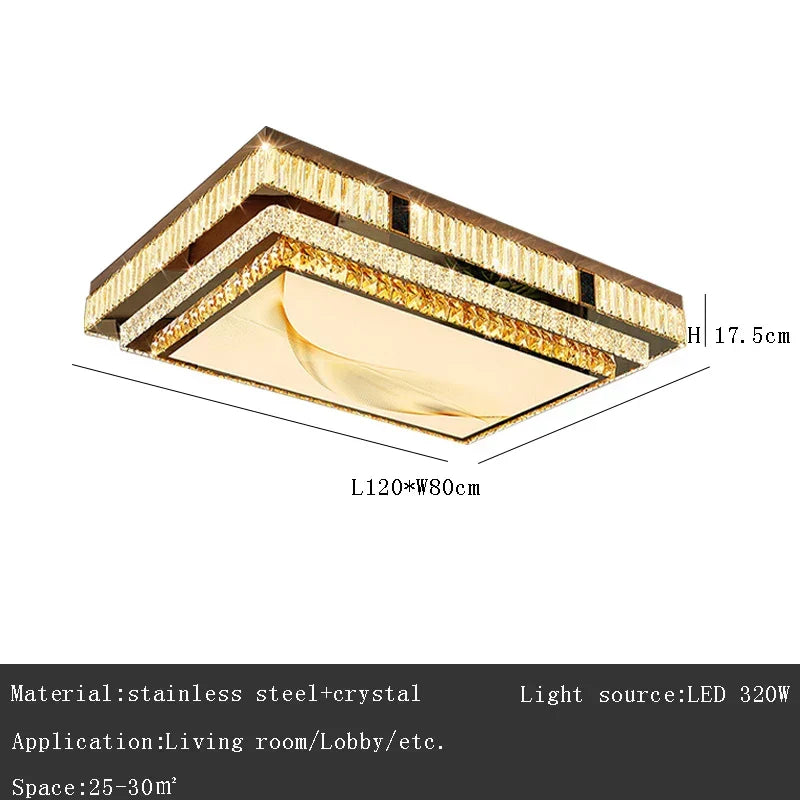 Gold Minimalist Crystal Ceiling Light