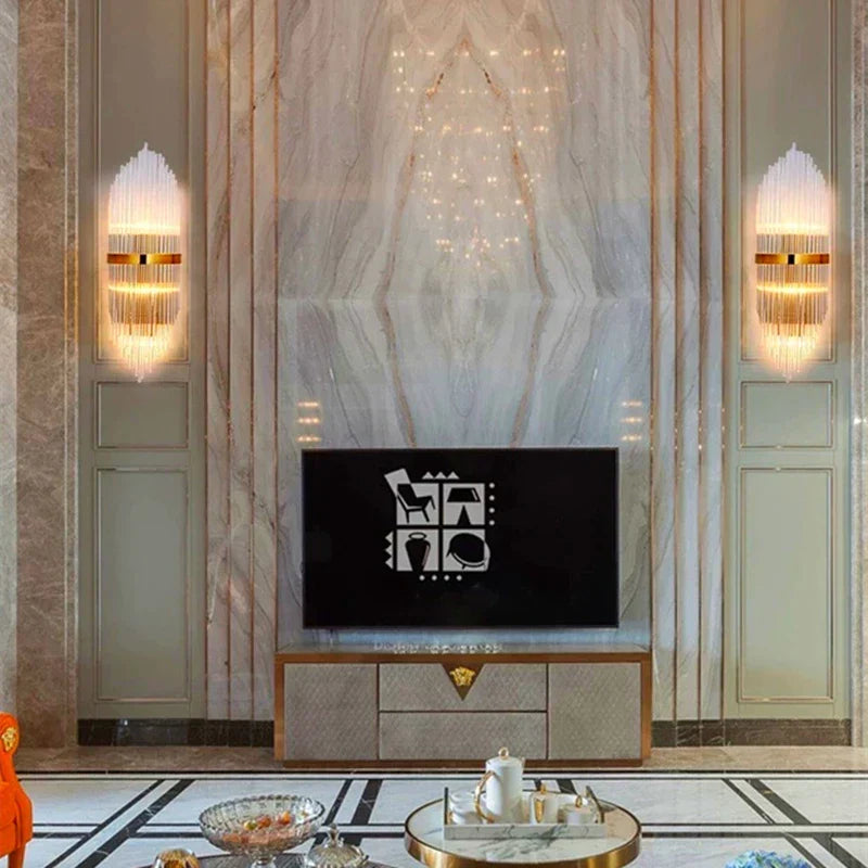 Gold Crystal LED Sconce WG610 Large Design