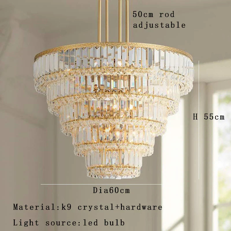 Gold Crystal Multi-layer Lights