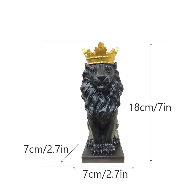Golden Crown Lion Statue