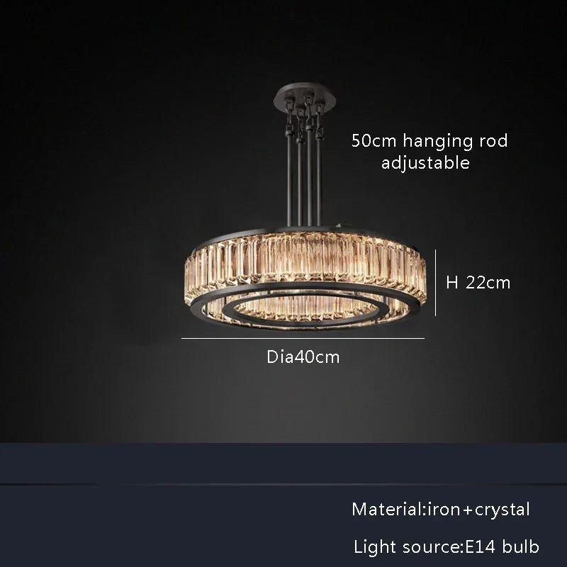 Gold Crystal LED Light Chandelier