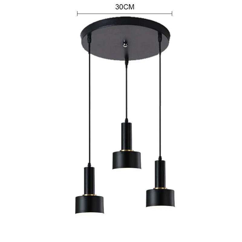 Gold Nordic Pendant Light Round 3-Head Design