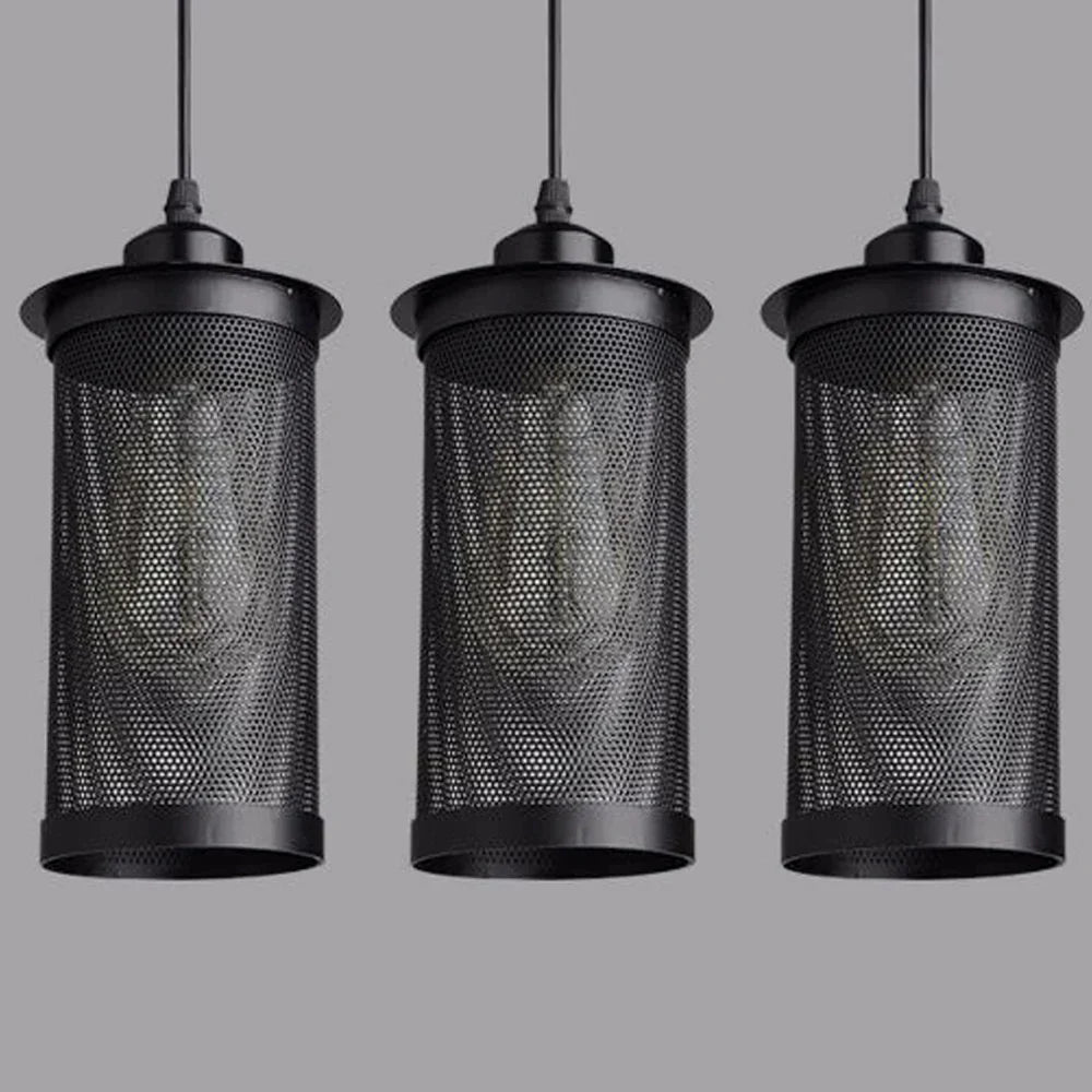 Black Iron Cage Pendant Light