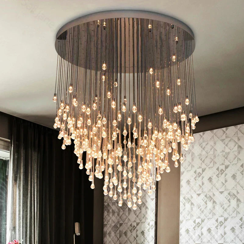 Gold LED Crystal Chandelier 45-Head Design