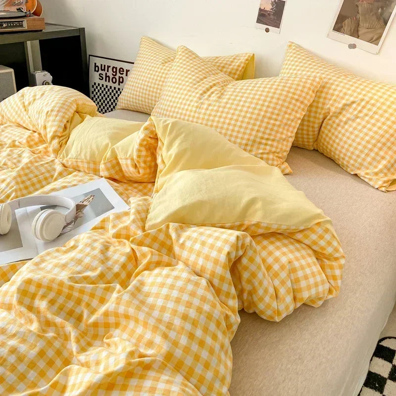 Check Cotton Duvet Set