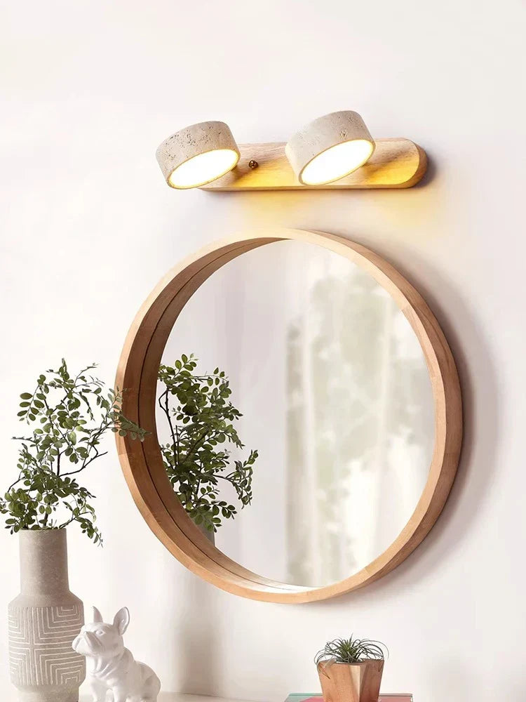 Stone Retro Wall Mirror Light