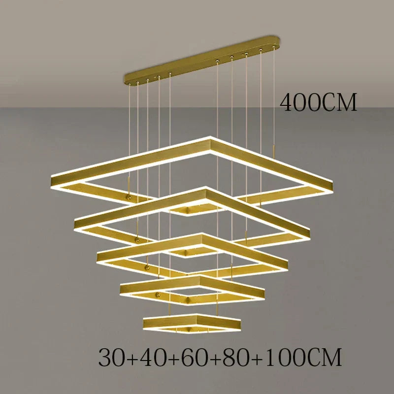 Chrome LED Pendant Light 6-Head Coffee Finish