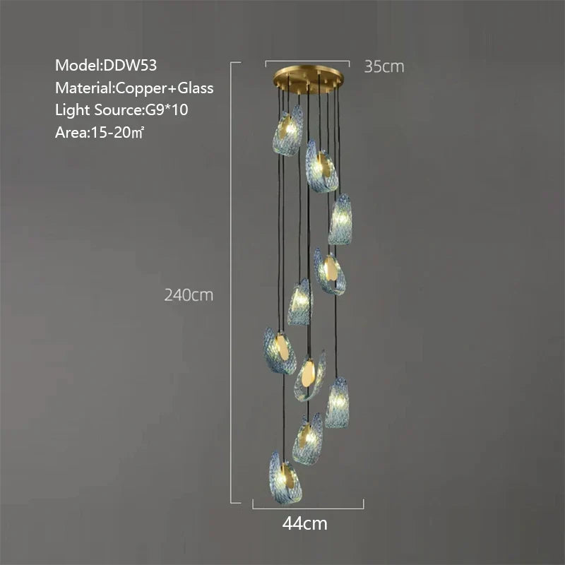 Copper Peacock Ceiling Chandelier
