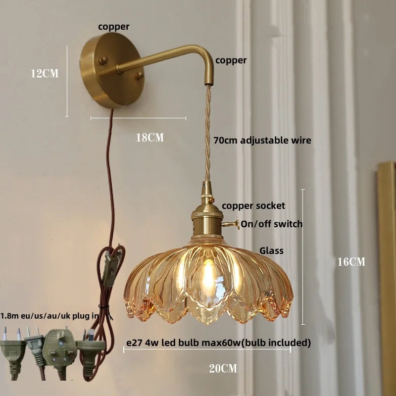 Green Glass LED Wall Light Knob Switch Design