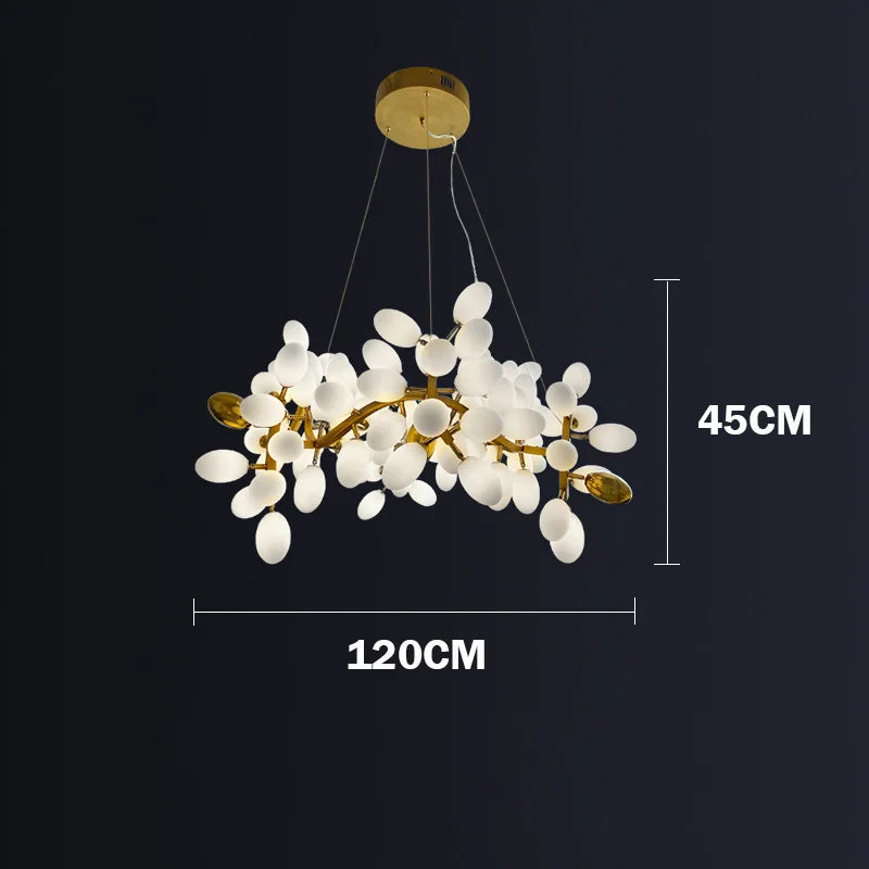 Gold Glass 20-Bulb Pendant Light L200cm