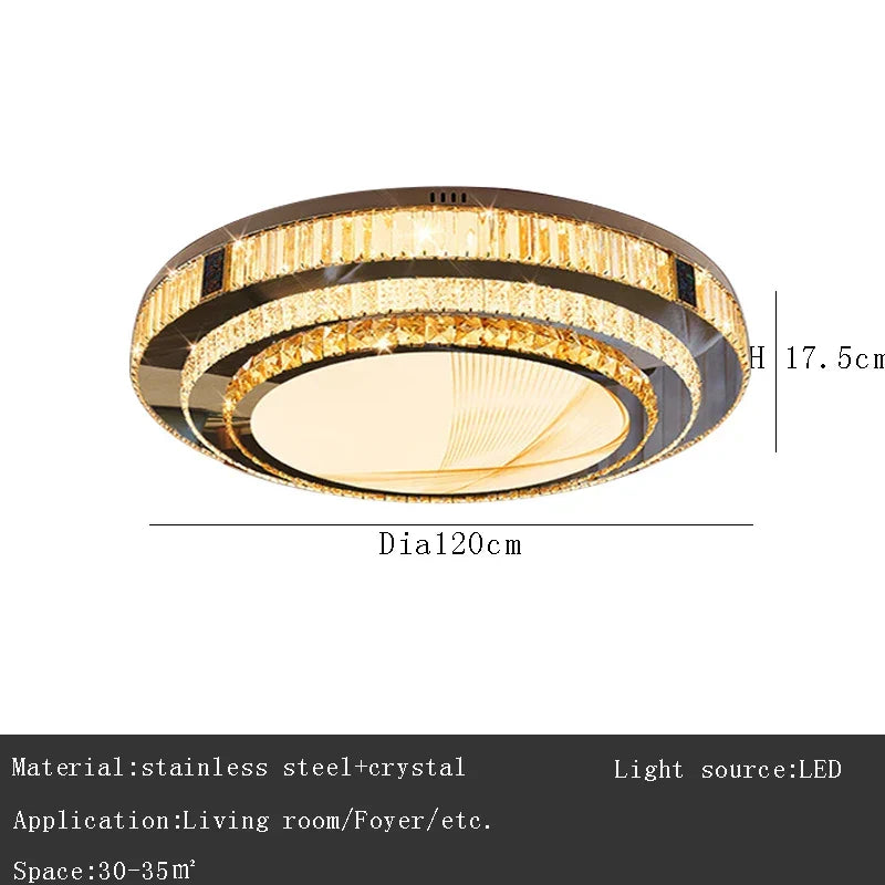 Gold Minimalist Crystal Ceiling Light