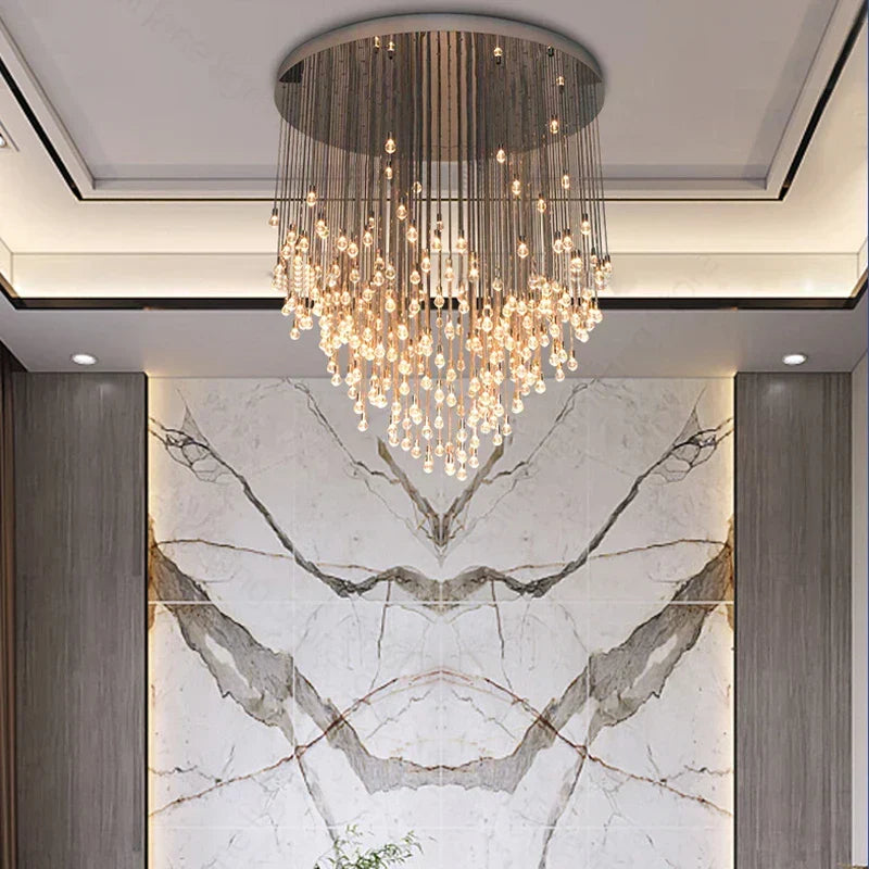 Gold LED Crystal Chandelier 45-Head Design