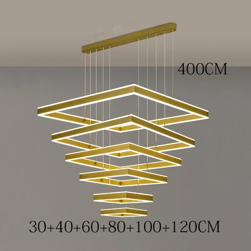 Chrome LED Pendant Light 6-Head Coffee Finish