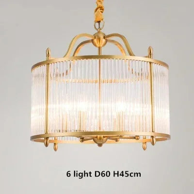 Copper Glass Pendant Light 5-Light D60cm