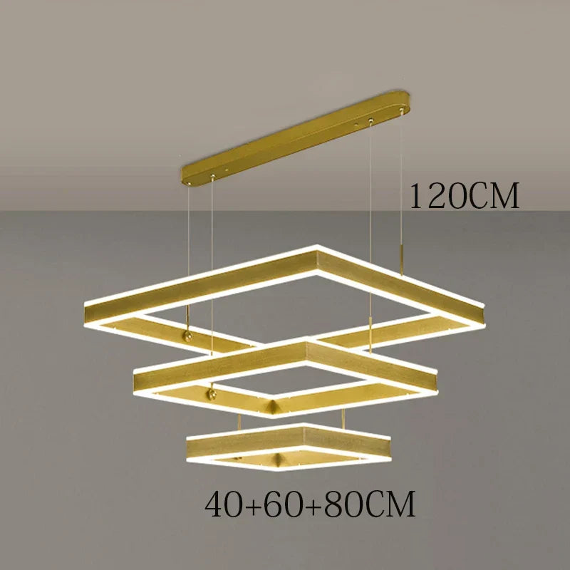 Chrome LED Pendant Light 6-Head Coffee Finish