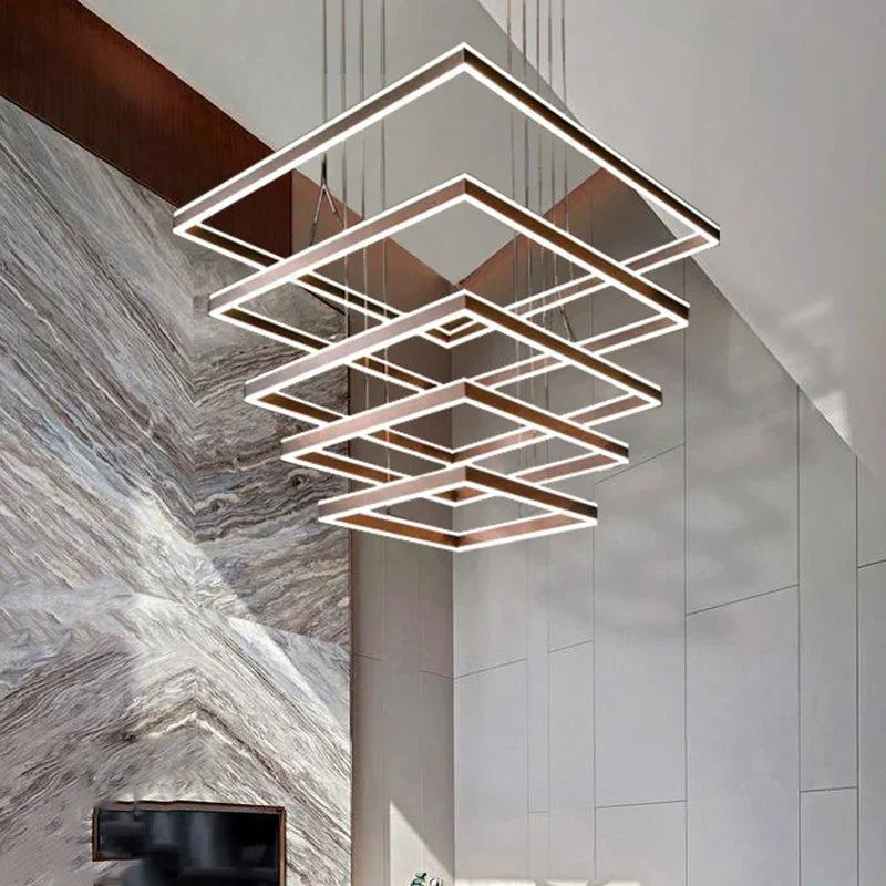 Chrome LED Pendant Light 6-Head Coffee Finish