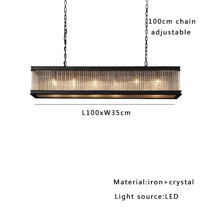 Glass Rectangle Pendant Light