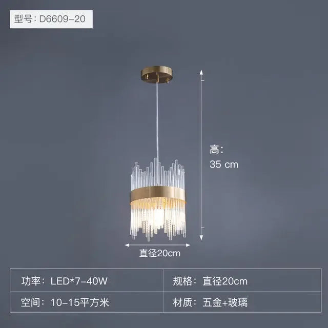 Gold Dimmable Crystal Pendant