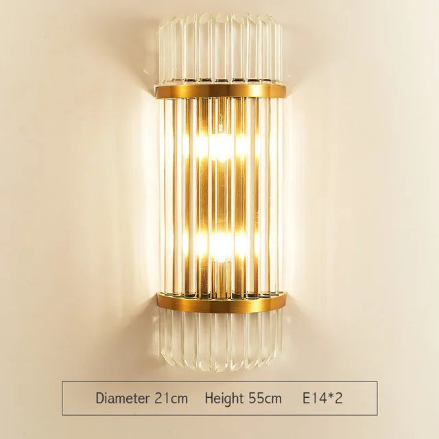 Gold Crystal LED Sconce Warm White 2700K