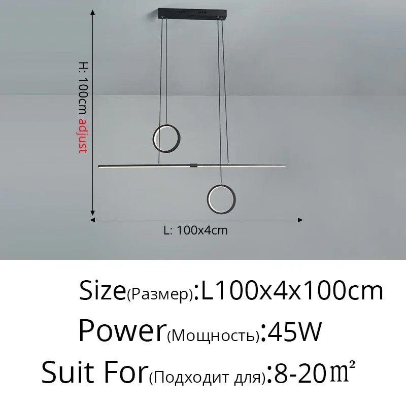 Black Aluminum Hanging Light