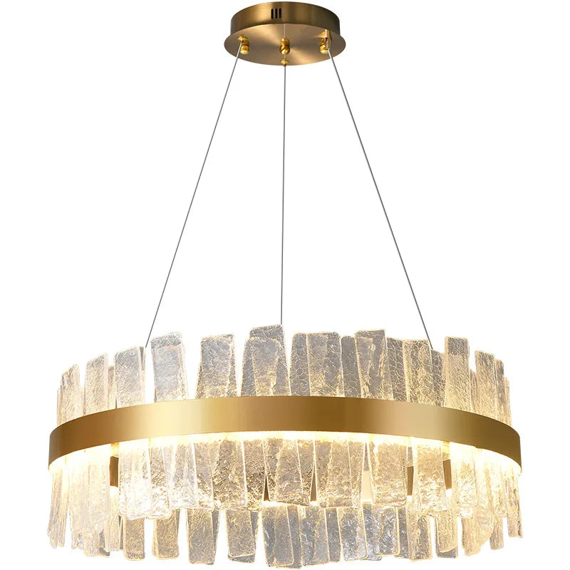 Golden Crystal Pendant Light Rectangle 100cm