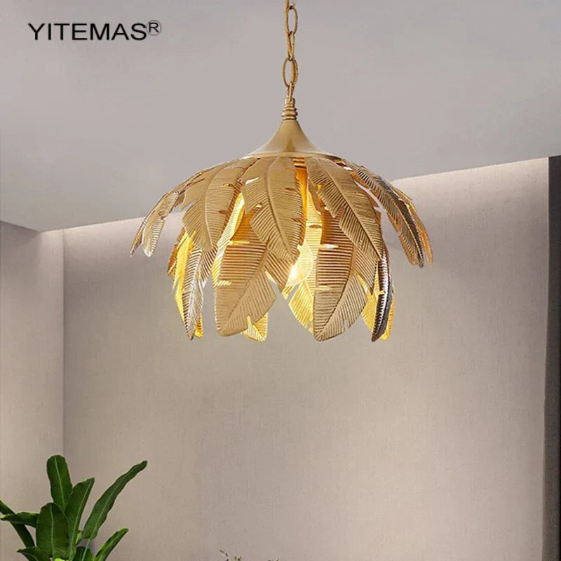 Gold Leaves Pendant Light