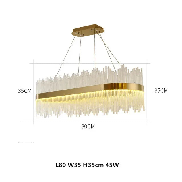 Gold Crystal Circle Chandelier 80cm Dimmable