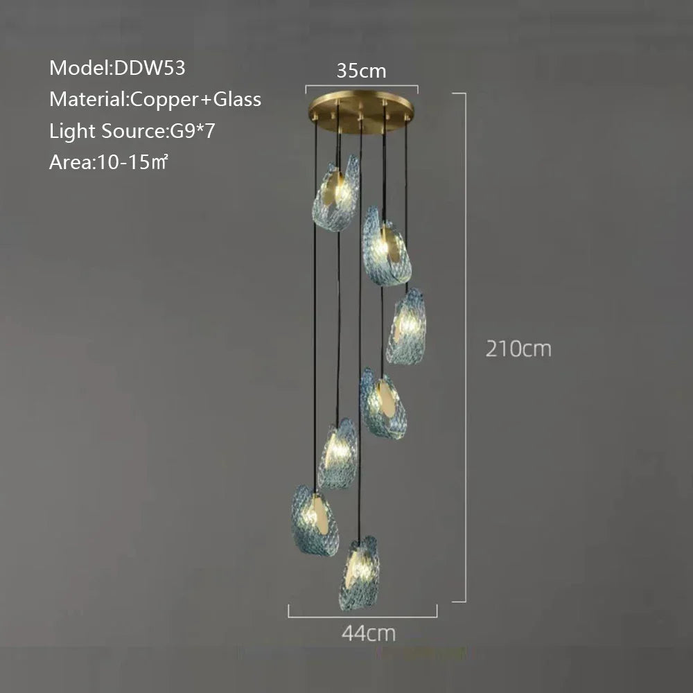 Copper Peacock Ceiling Chandelier