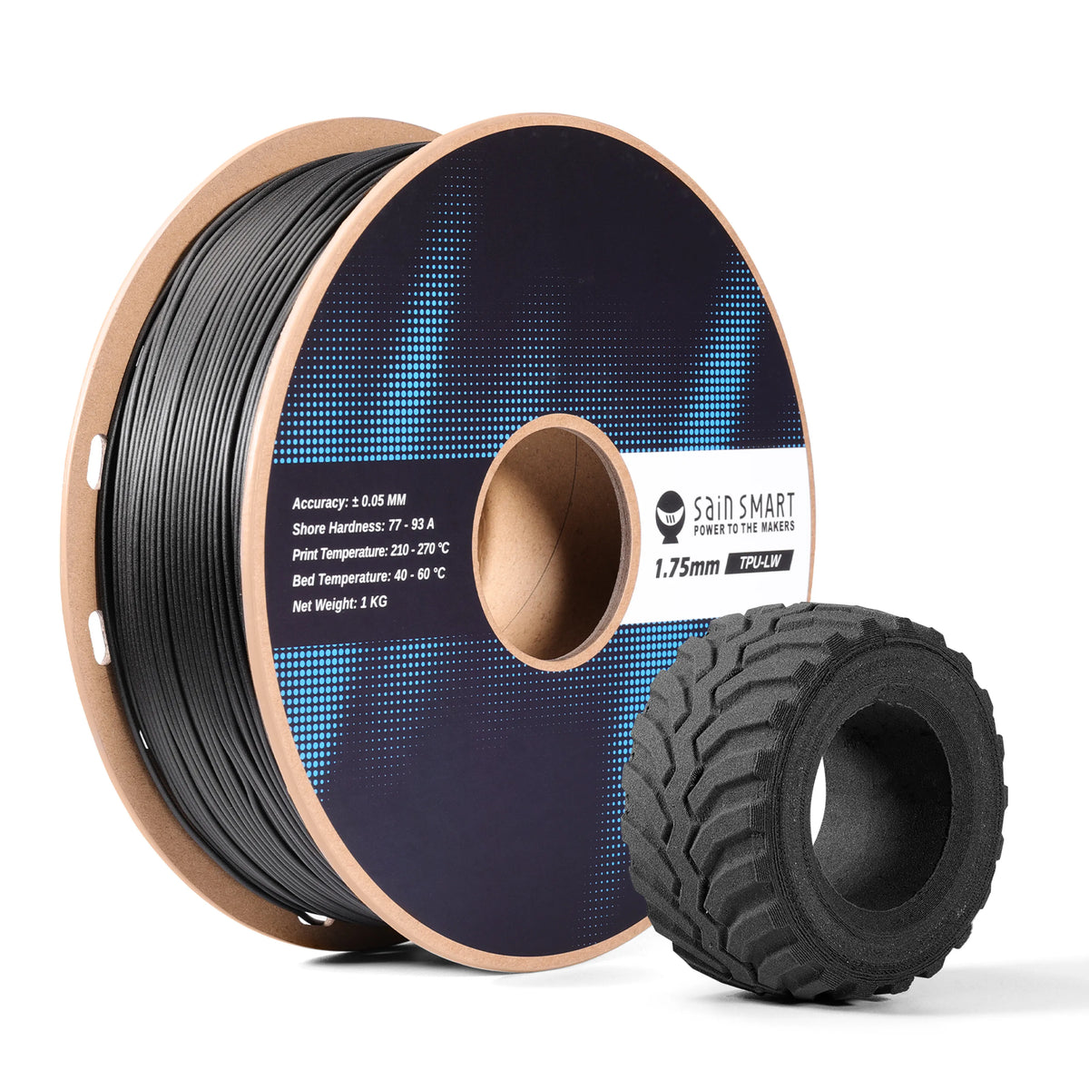 Lightweight TPU Filament 1.75mm, Foaming LW-TPU 77A–93A, High Resilience & Matte Finish