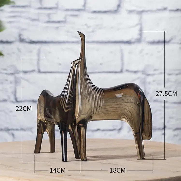 Amber Glass Horse Sculpture