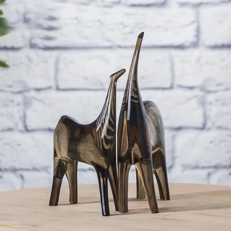 Amber Glass Horse Sculpture