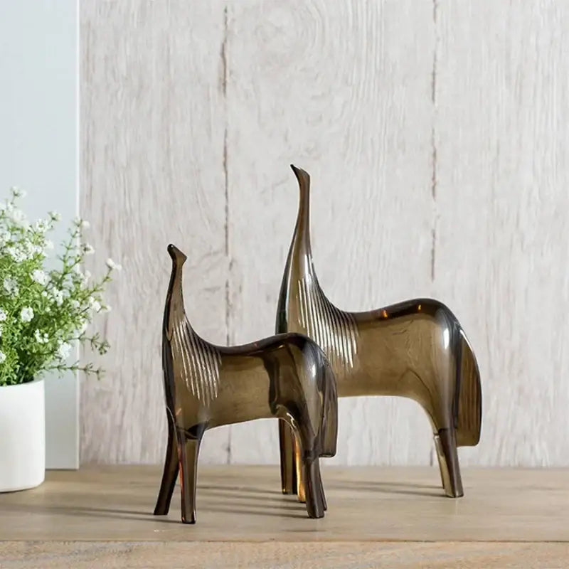 Amber Glass Horse Sculpture