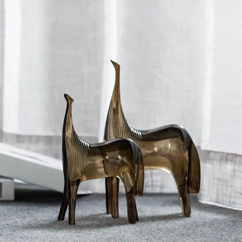 Amber Glass Horse Sculpture