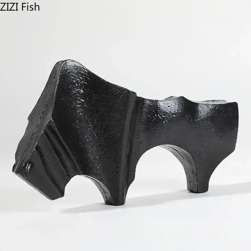 Black Cast Iron Bull