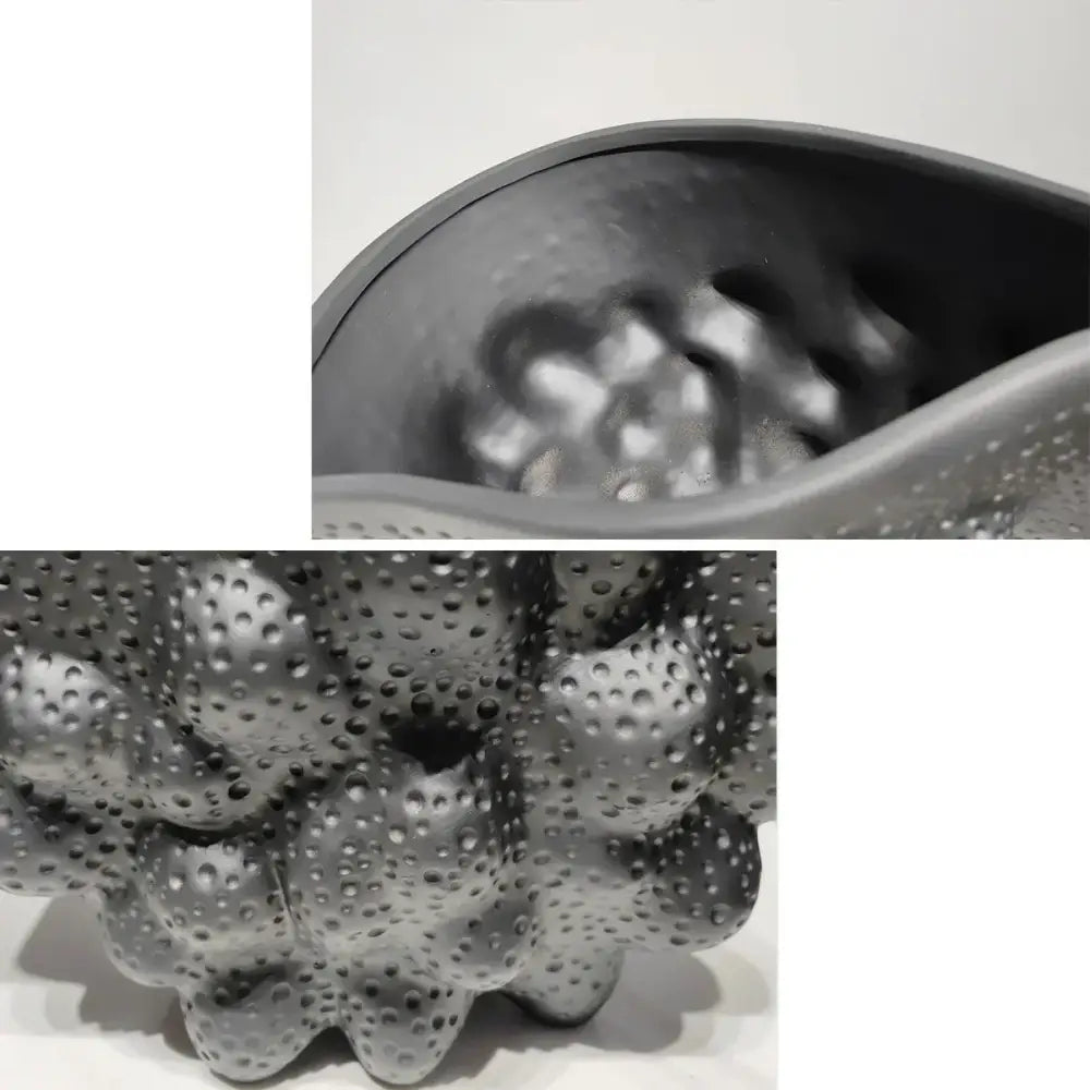 Black Ceramic Pleated Vase