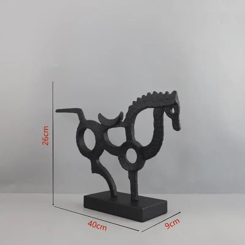 Black Geometric Couple Sculpture