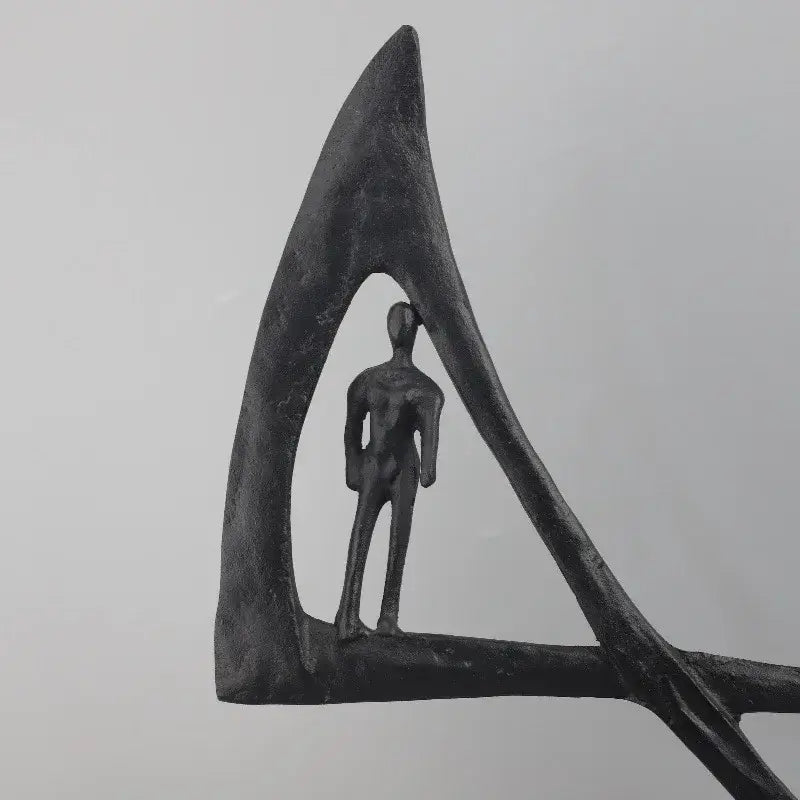 Black Geometric Couple Sculpture